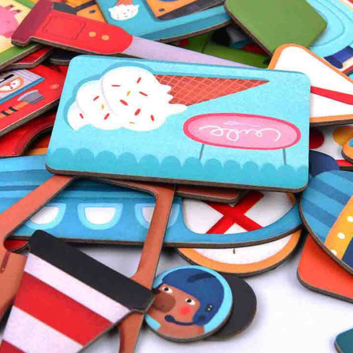 Carte magnetica STEM ❤️ puzzle magnetic cu masini. [4]