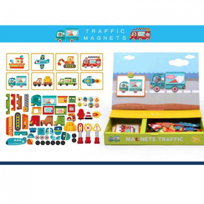 Carte magnetica STEM ❤️ puzzle magnetic cu masini. [5]