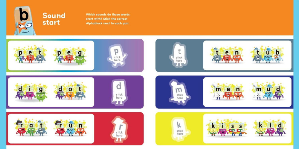Carticica cu activitati Alphablocks - Lipesc, ma joc & invat [4]