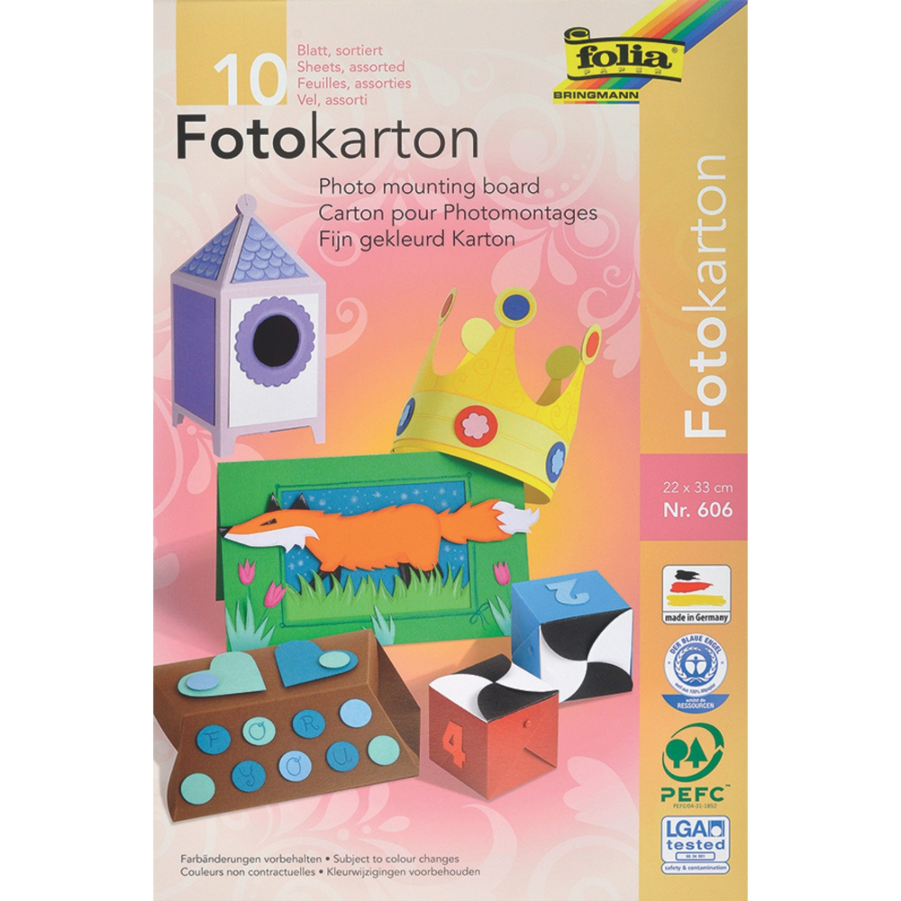 Carton colorat asortat 10 culori, A4, 23 x 33 cm, 300 g/m2 varsta 3 ani+,6 ani+,8 ani+ [1]