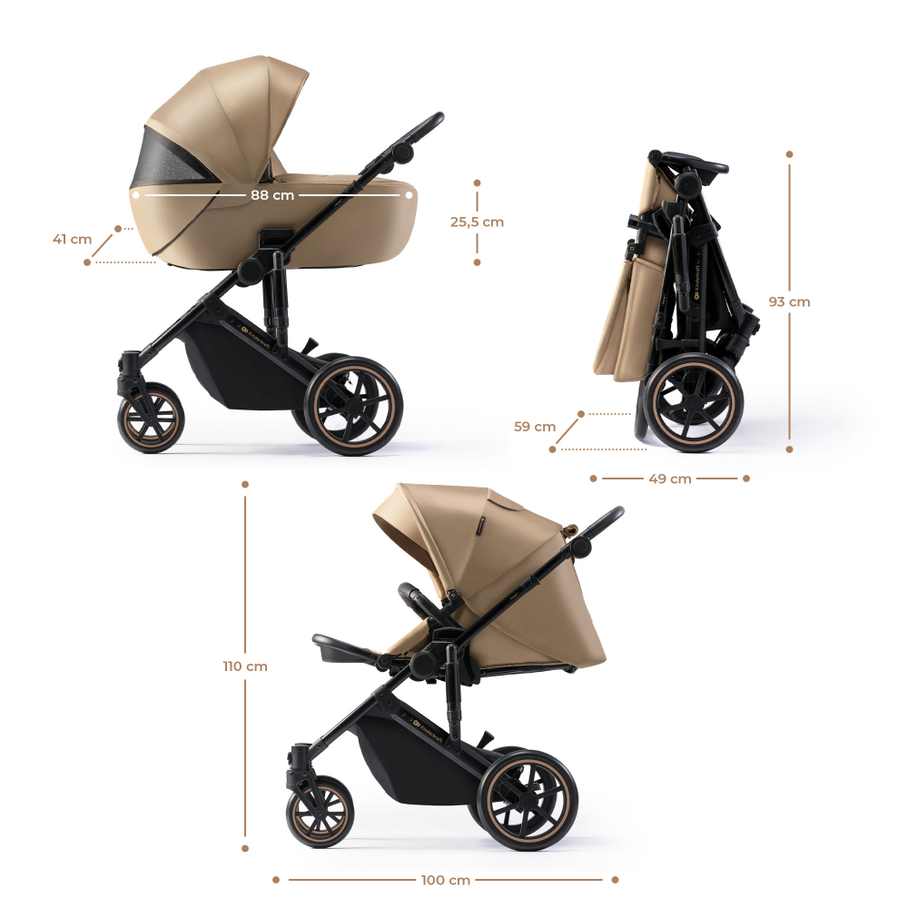 Carucior 2 in 1 kinderkraft prime 2, sandrose beige, varsta de la 0 luni la 5 ani [6]