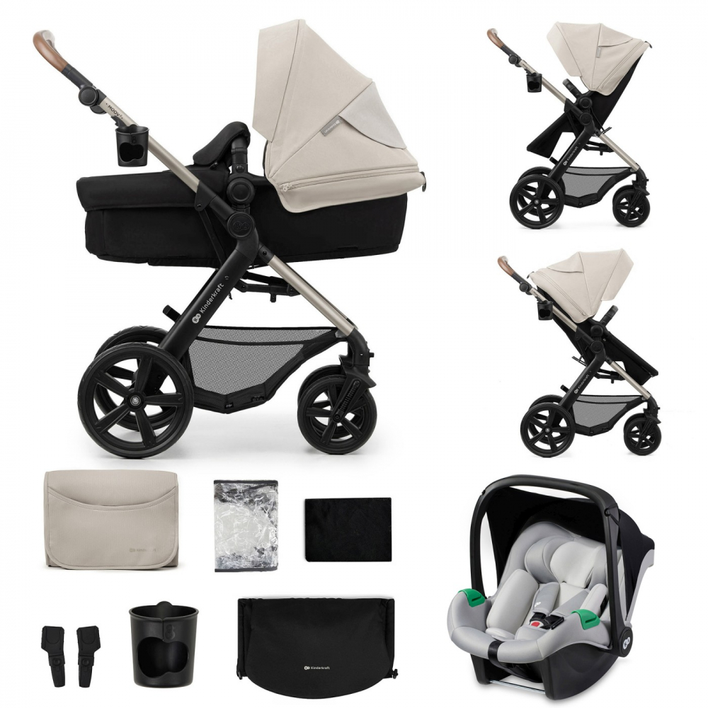 Carucior 3 in 1 kinderkraft moov 2, moonlight grey, varsta de la 0 luni la 3 ani [6]