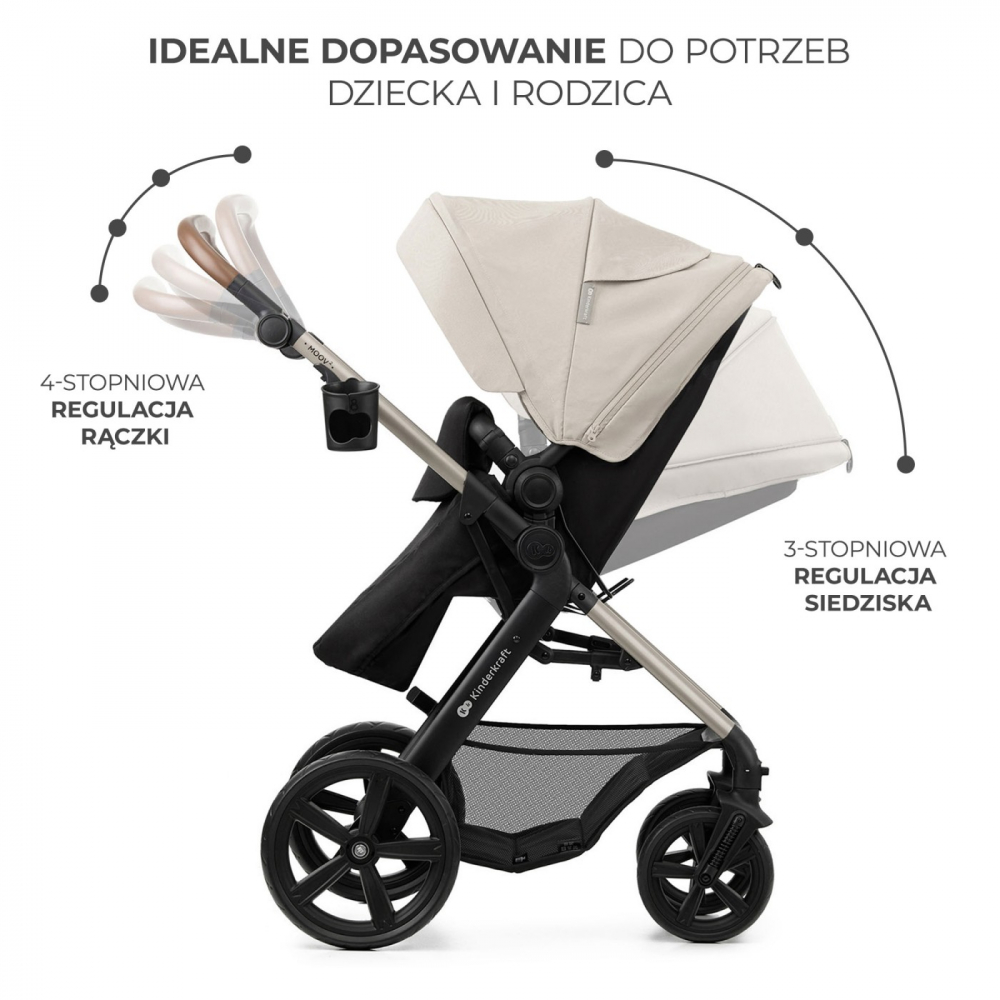 Carucior 3 in 1 kinderkraft moov 2, moonlight grey, varsta de la 0 luni la 3 ani [4]