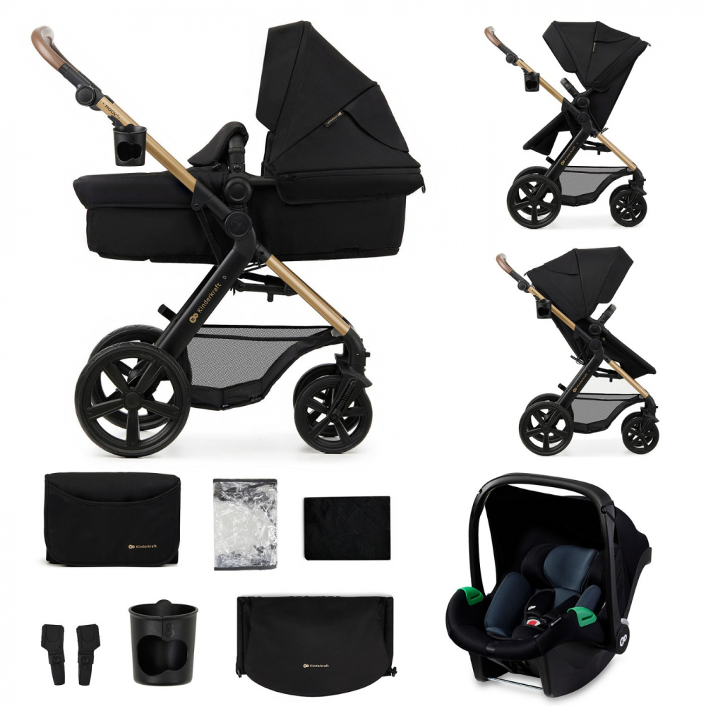 Carucior 3 in 1 kinderkraft moov 2, negru pur, varsta de la 0 luni la 3 ani [6]