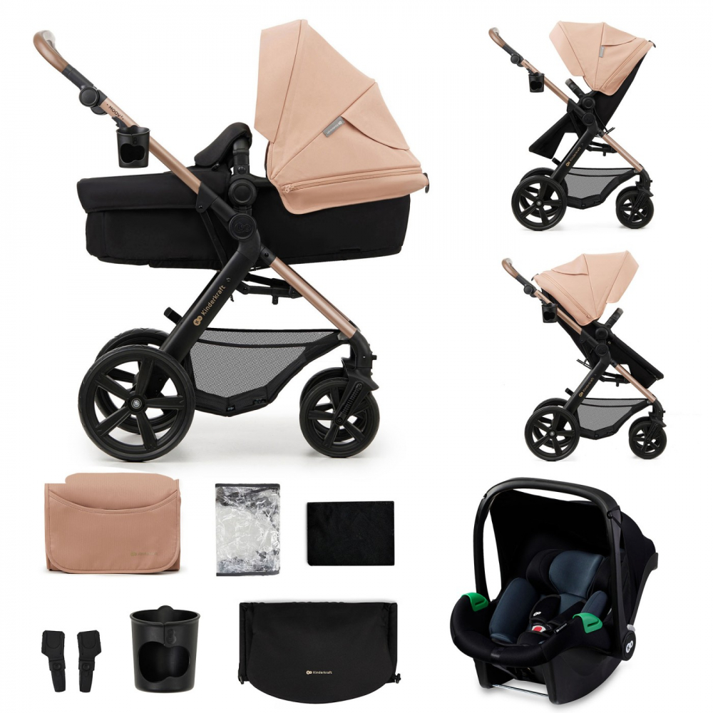 Carucior 3 in 1 kinderkraft moov 2, sand beige, varsta de la 0 luni la 3 ani [7]