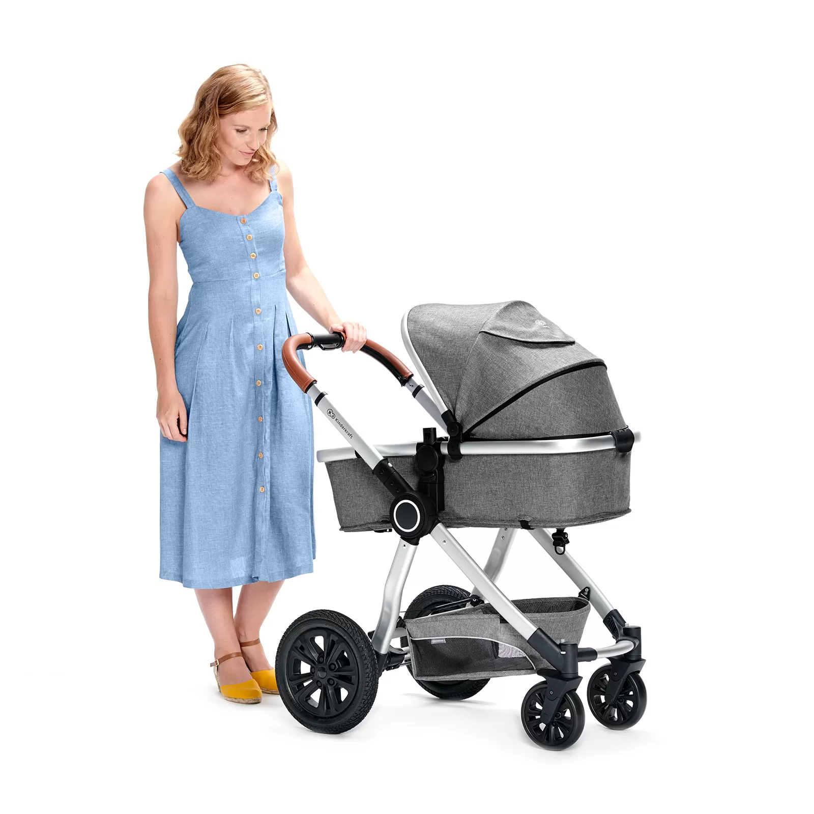 Carucior 3 in 1 kinderkraft veo, grey, varsta de la 0 luni la 3 ani [10]