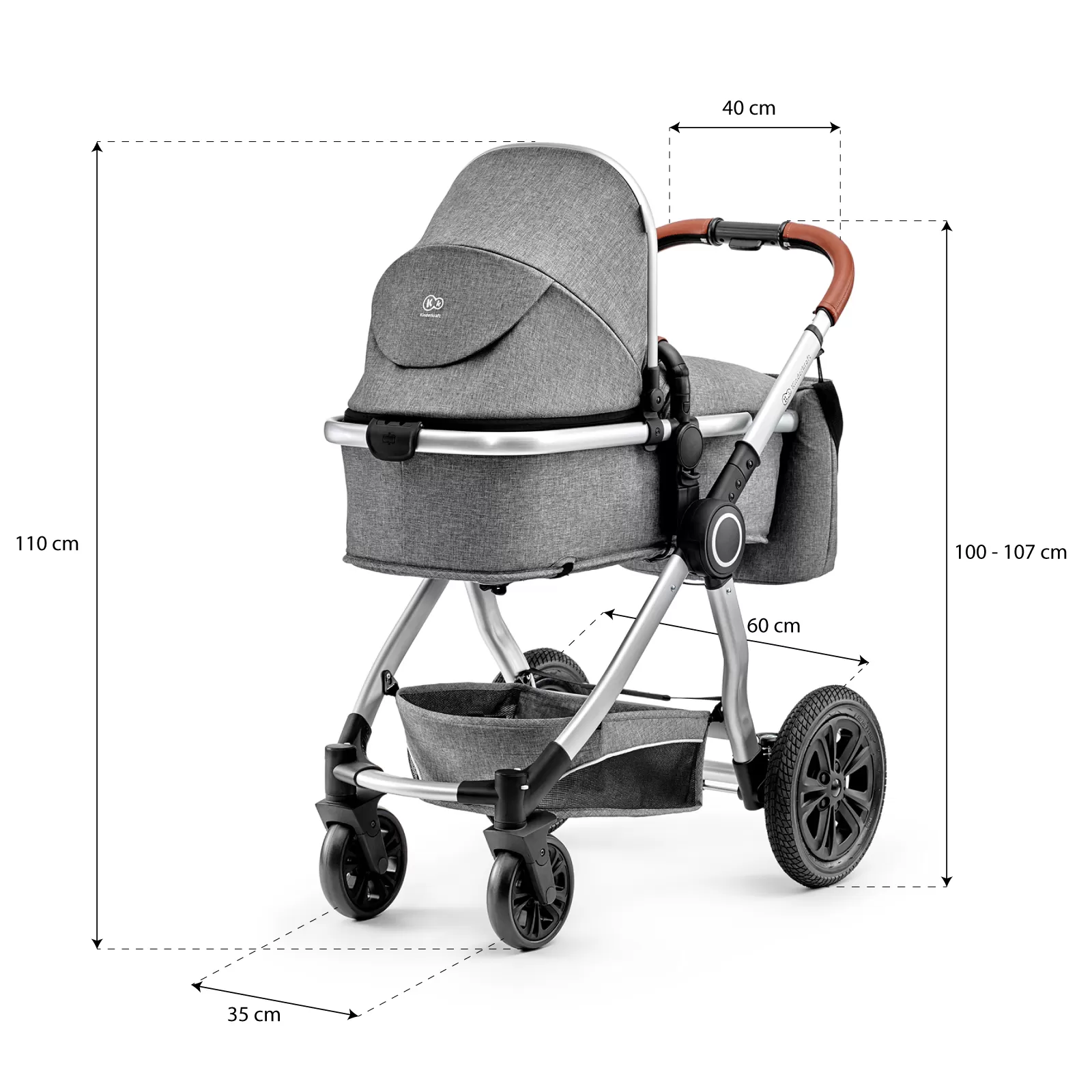 Carucior 3 in 1 kinderkraft veo, grey, varsta de la 0 luni la 3 ani [11]