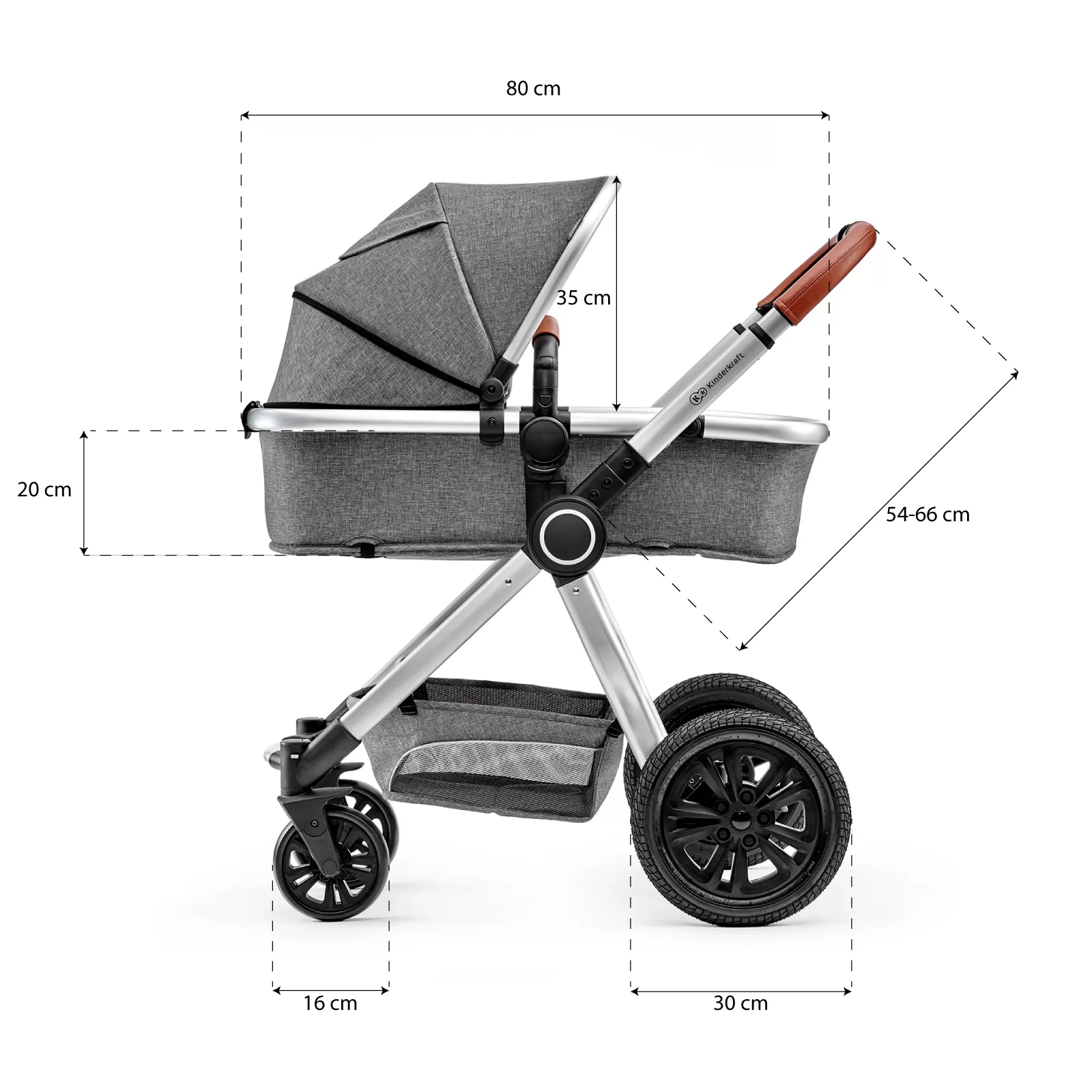 Carucior 3 in 1 kinderkraft veo, grey, varsta de la 0 luni la 3 ani [12]
