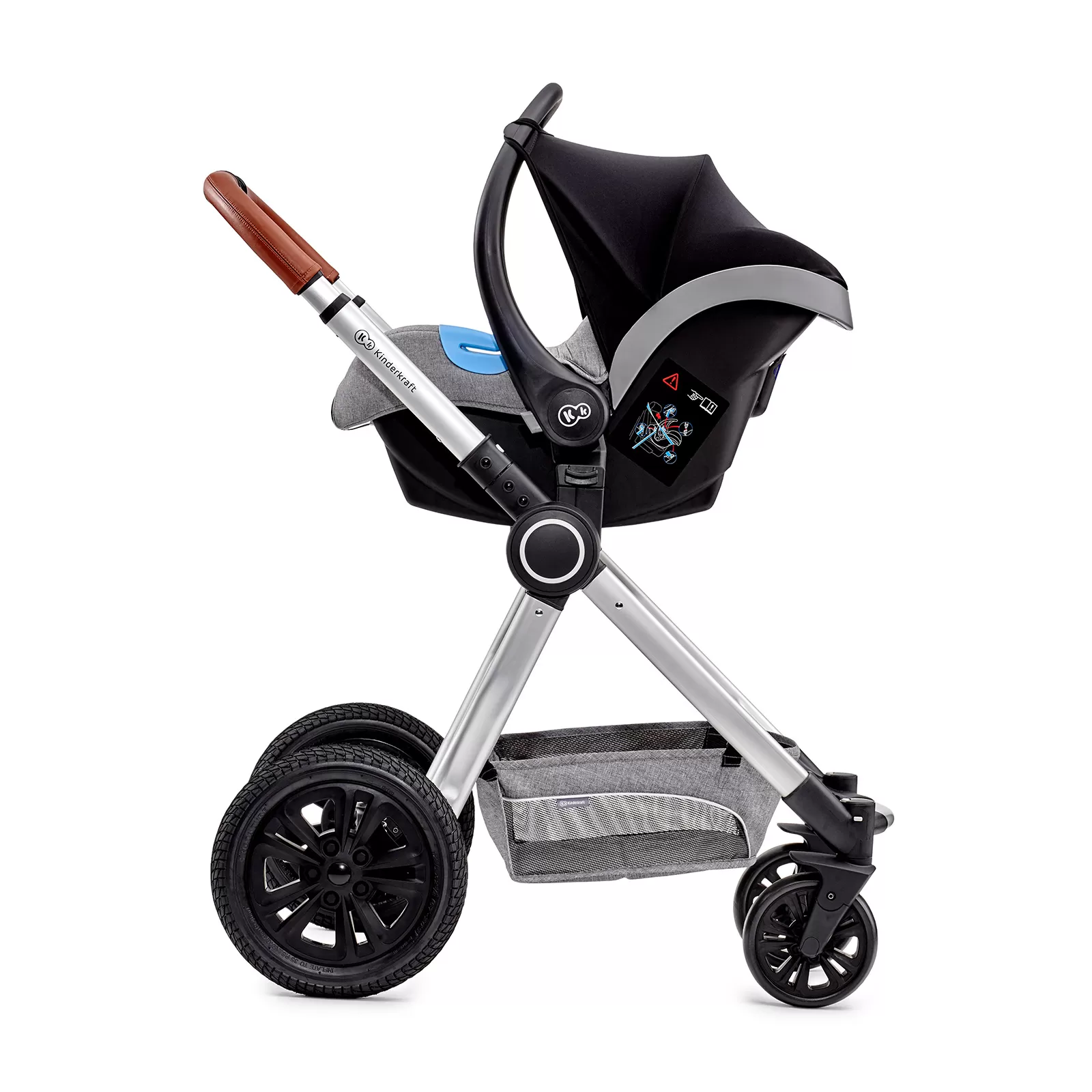 Carucior 3 in 1 kinderkraft veo, grey, varsta de la 0 luni la 3 ani [5]
