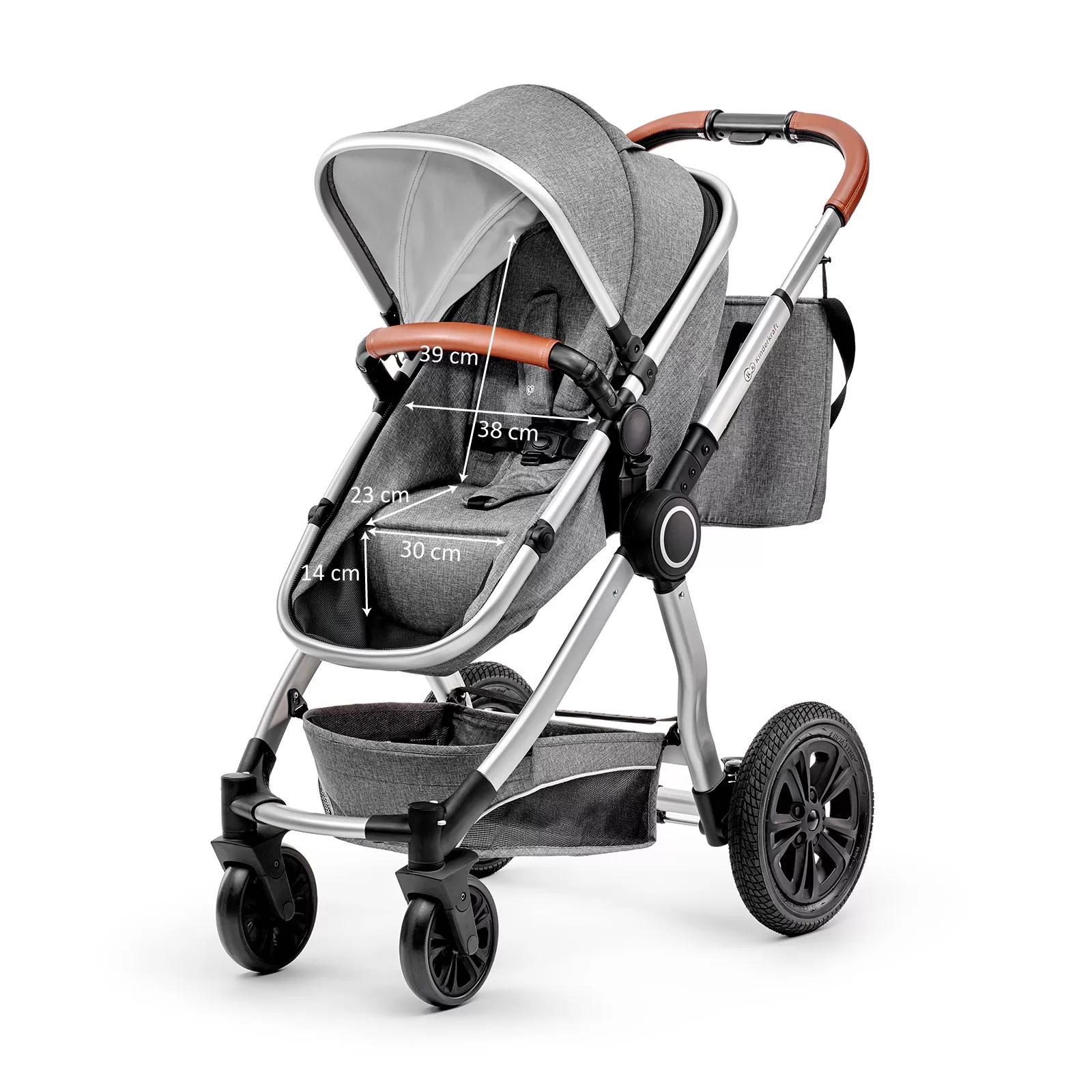 Carucior 3 in 1 kinderkraft veo, grey, varsta de la 0 luni la 3 ani [13]