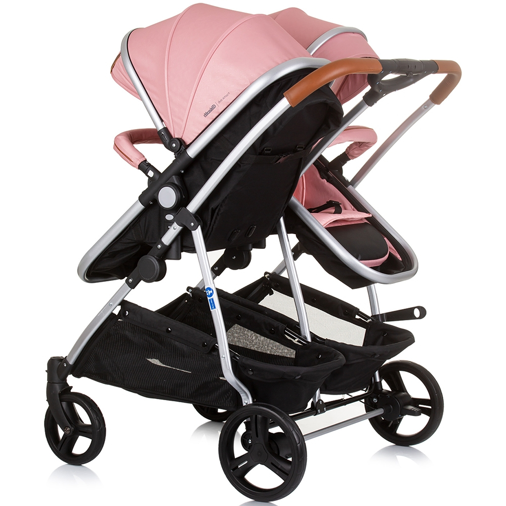 Carucior gemeni Chipolino Duo Smart 2 in 1 flamingo [3]