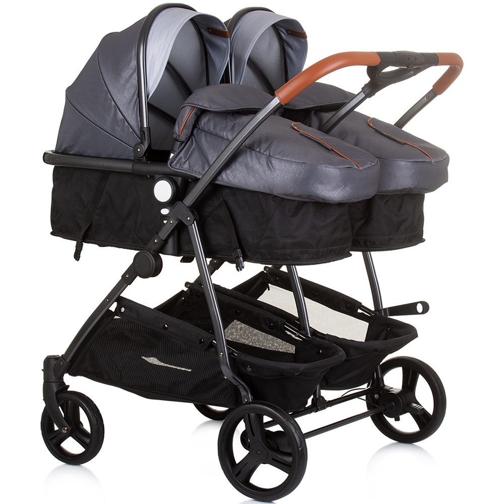 Carucior gemeni Chipolino Duo Smart 3 in 1 silver grey [2]