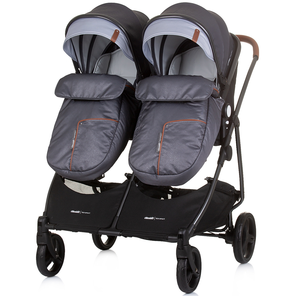 Carucior gemeni Chipolino Duo Smart 3 in 1 silver grey [8]
