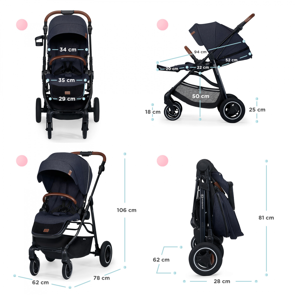 Carucior kinderkraft all road, imperial blue, varsta de la 0 luni la 3 ani [8]