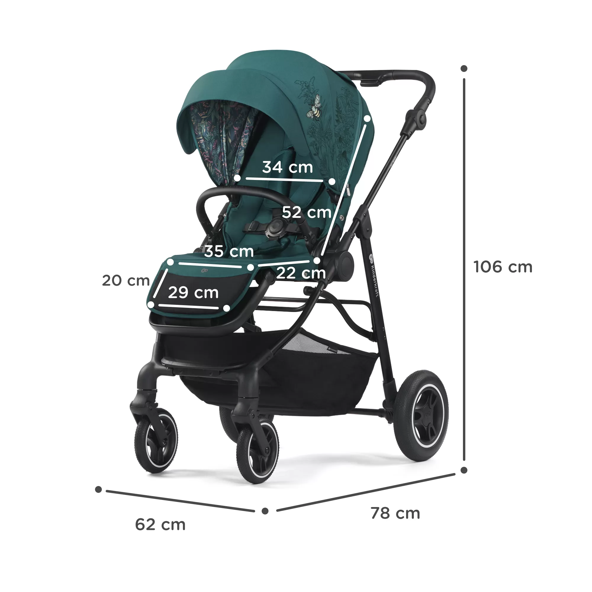 Carucior kinderkraft all road, nature vibes, varsta de la 0 luni la 3 ani [6]