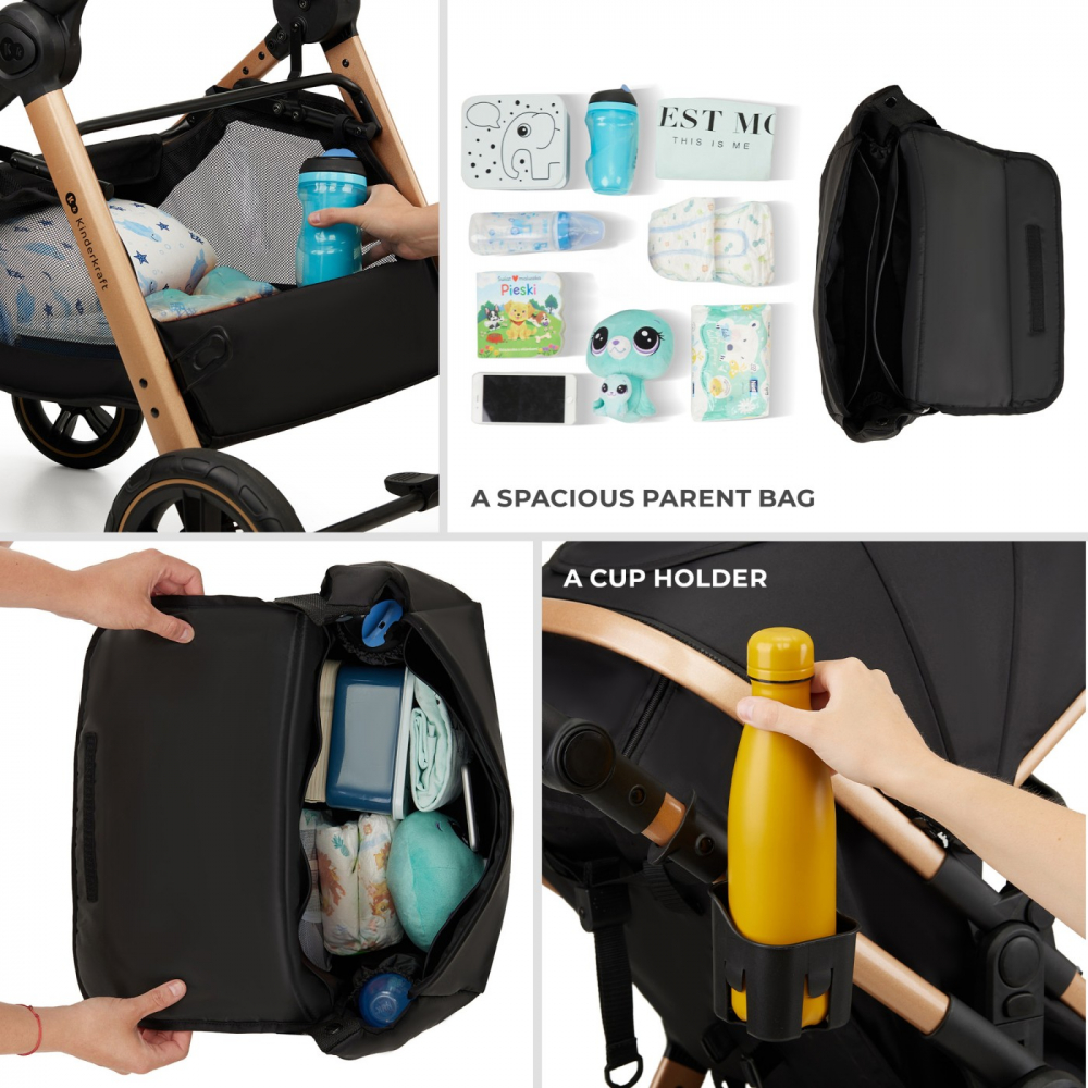 Carucior kinderkraft esme, 3 in 1, moonlight grey, varsta de la 0 luni la 4 ani [2]