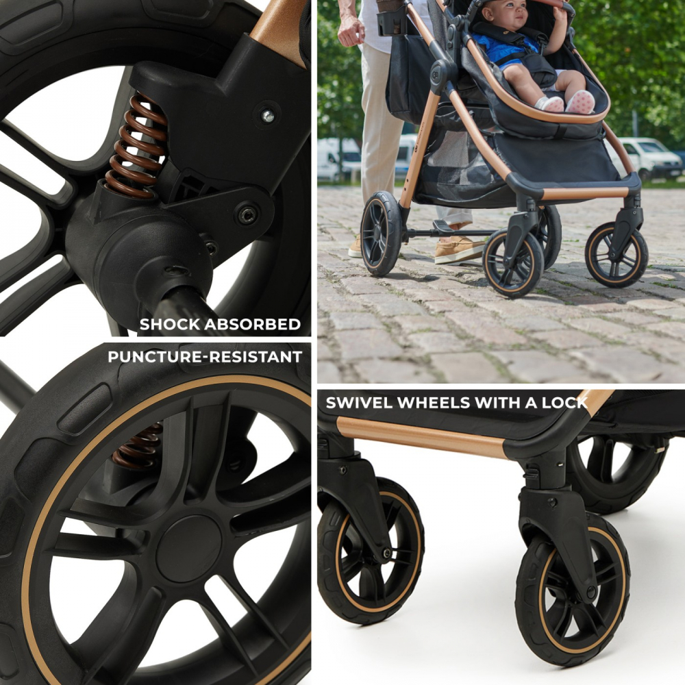 Carucior kinderkraft esme, 3 in 1, moonlight grey, varsta de la 0 luni la 4 ani [13]