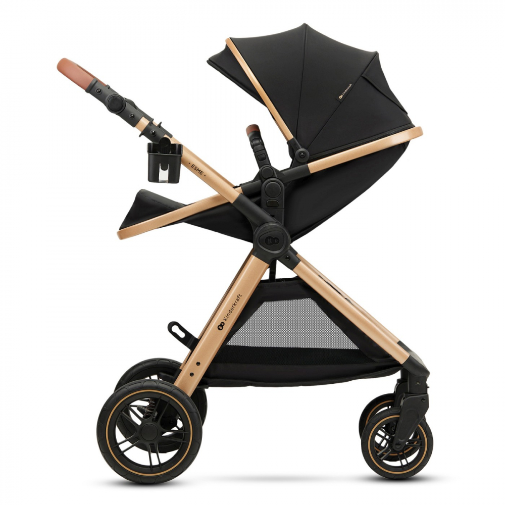 Carucior kinderkraft esme, 3 in 1, pure black, varsta de la 0 luni la 4 ani [18]