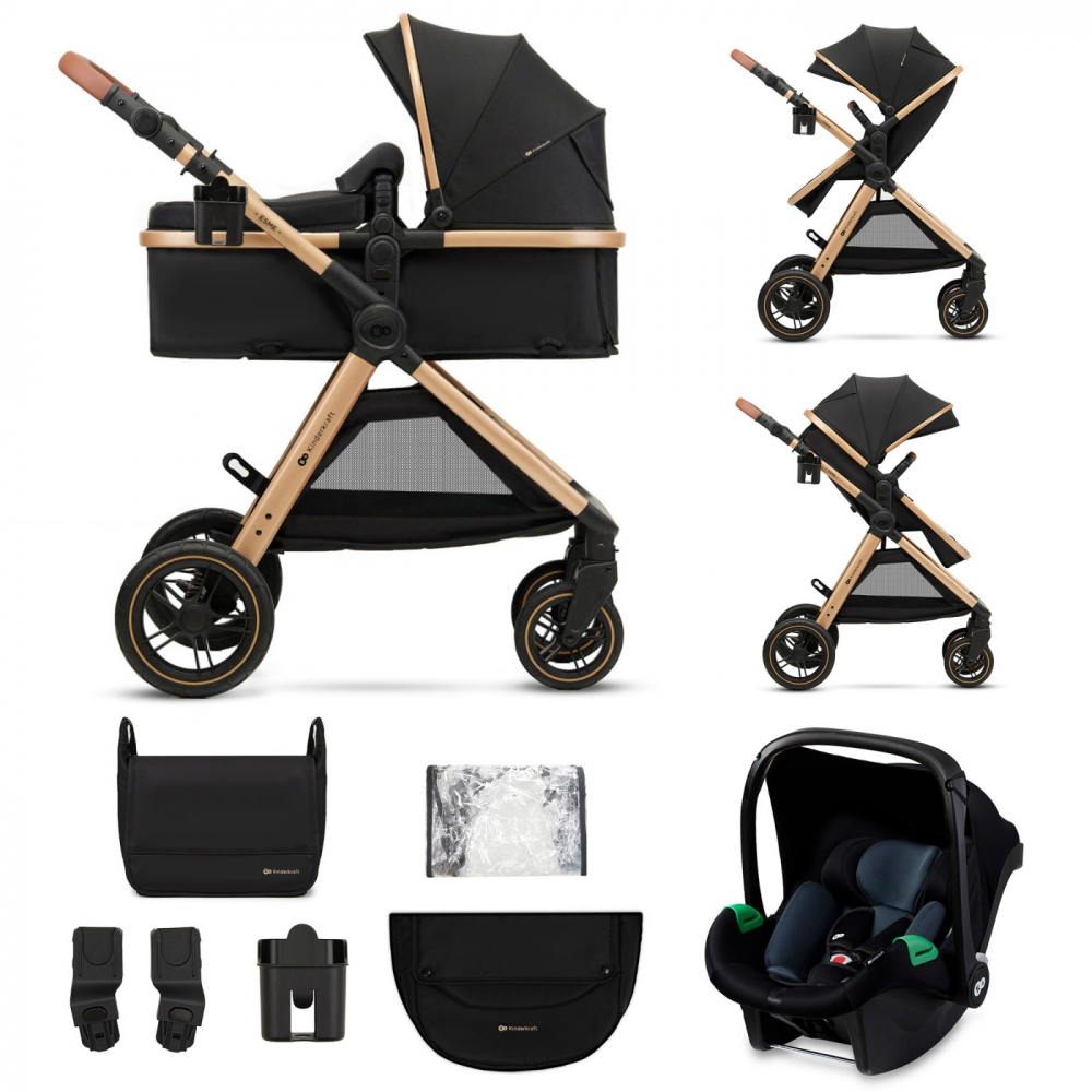 Carucior kinderkraft esme, 3 in 1, pure black, varsta de la 0 luni la 4 ani [19]