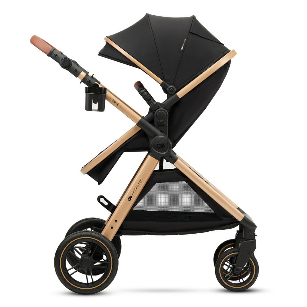 Carucior kinderkraft esme, 3 in 1, pure black, varsta de la 0 luni la 4 ani [16]