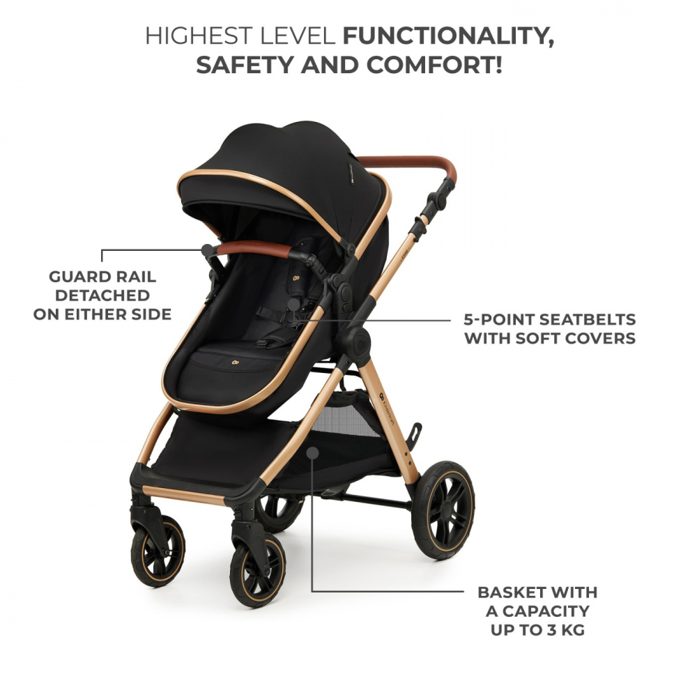 Carucior kinderkraft esme, 3 in 1, pure black, varsta de la 0 luni la 4 ani [10]