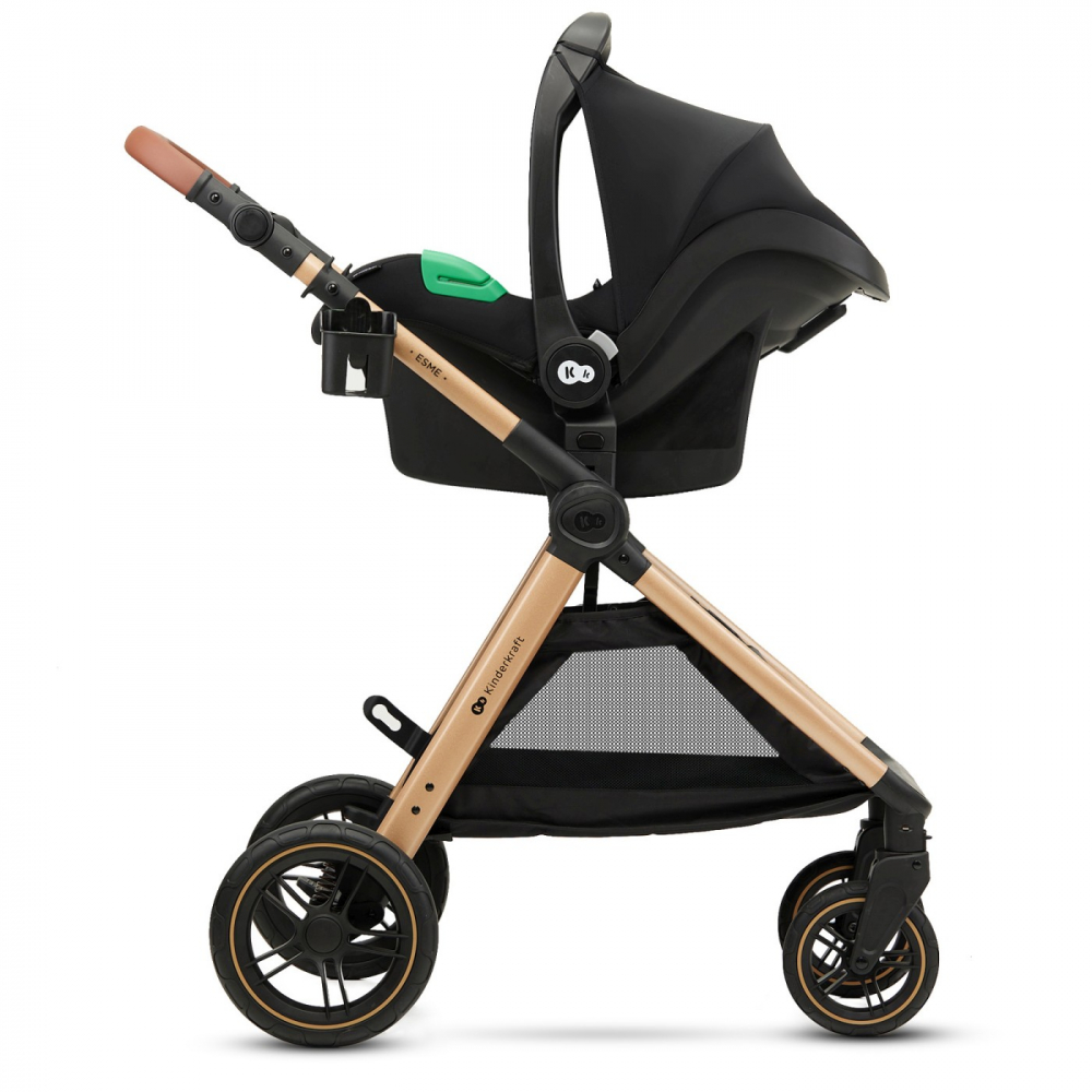 Carucior kinderkraft esme, 3 in 1, pure black, varsta de la 0 luni la 4 ani [14]