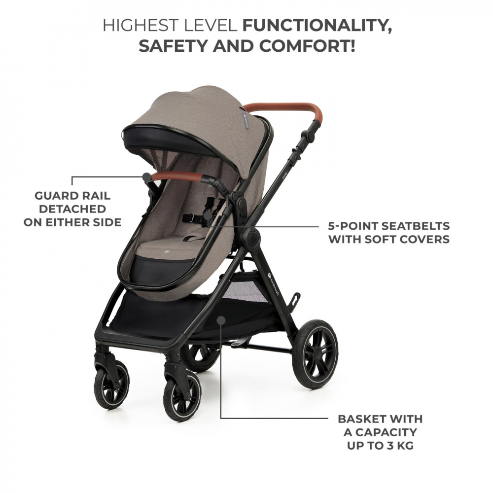 Carucior kinderkraft esme, 3 in 1, sand beige, varsta de la 0 luni la 4 ani [5]