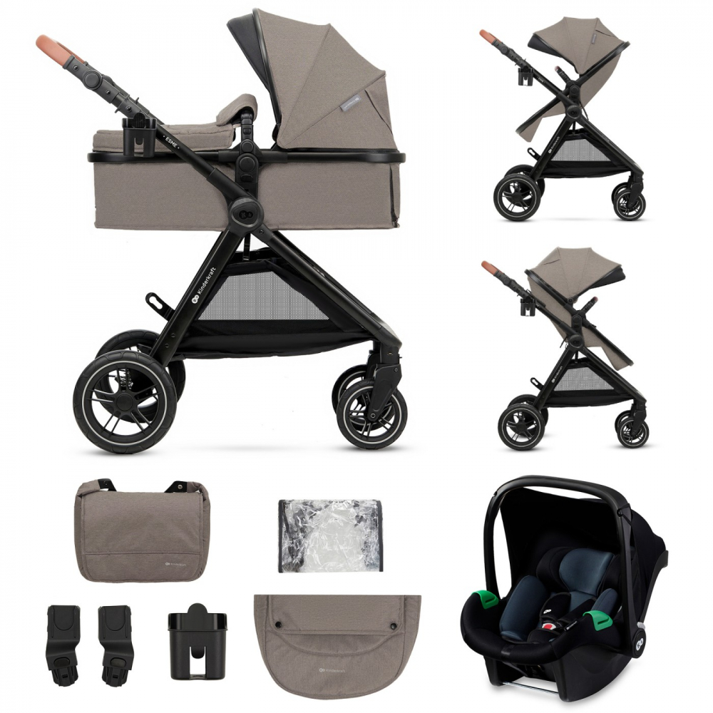 Carucior kinderkraft esme, 3 in 1, sand beige, varsta de la 0 luni la 4 ani [18]