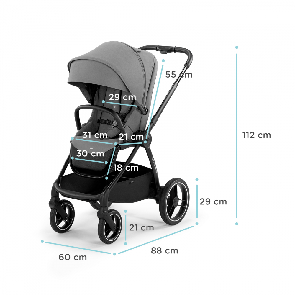 Carucior kinderkraft nea, 2 in 1, platinum grey, varsta de la 0 luni la 5 ani [11]