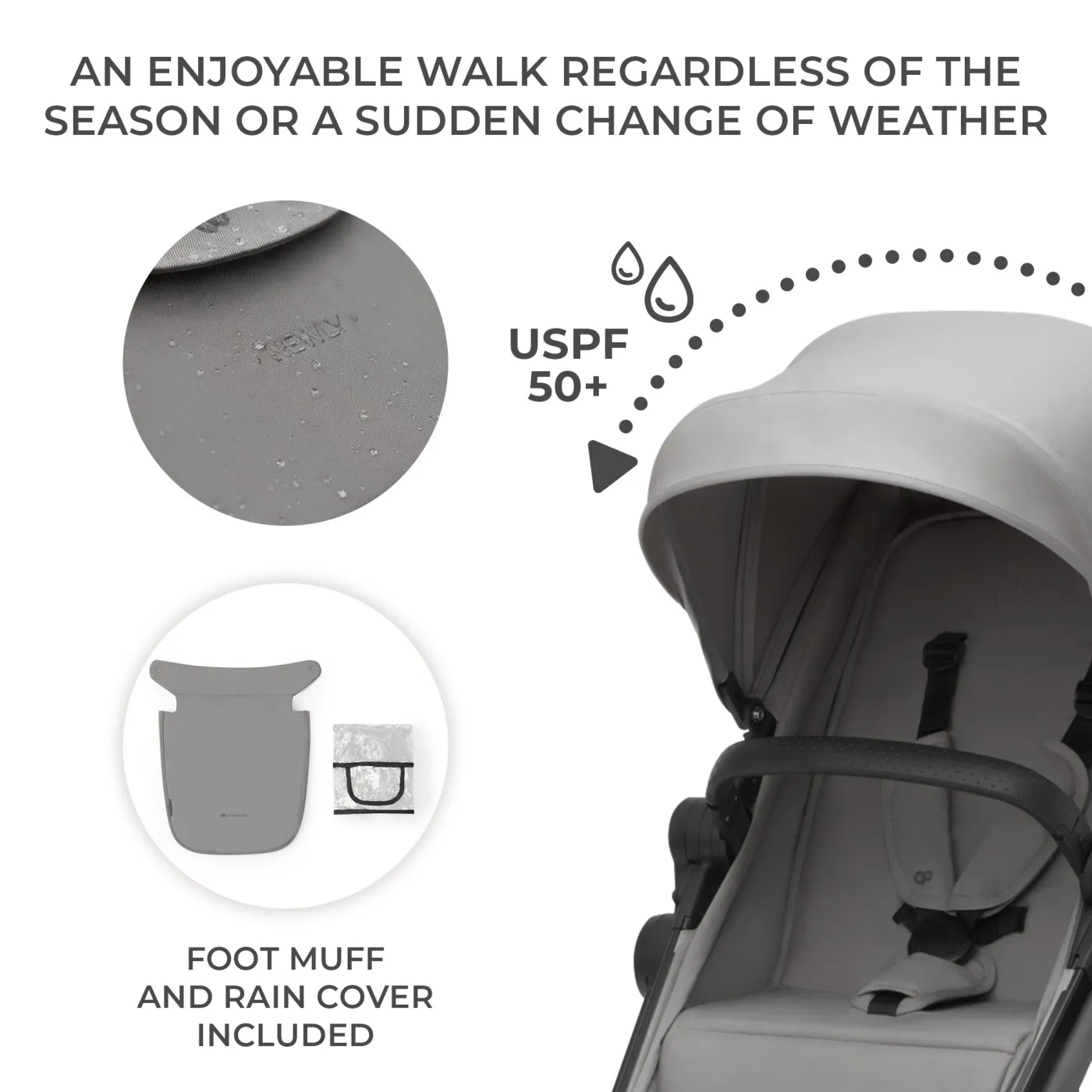Carucior kinderkraft newly, 4 in 1, moonlight grey, varsta de la 0 luni la 4 ani [6]