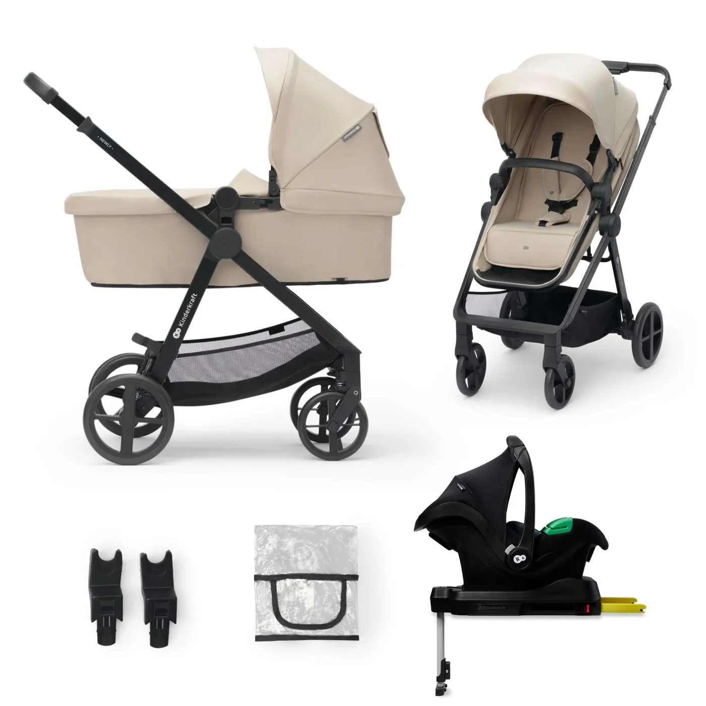 Carucior kinderkraft newly, 4 in 1, sand beige, varsta de la 0 luni la 4 ani [1]