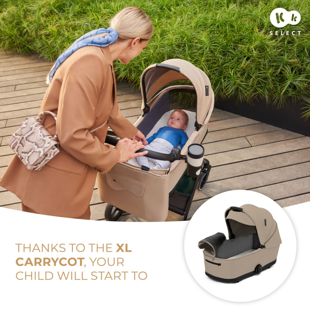 Carucior kinderkraft yoxi 3in1 (mink pro) bej nisip, varsta de la 0 luni la 3 ani [2]