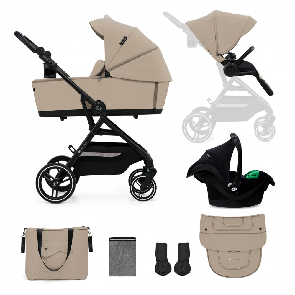 Carucior kinderkraft yoxi 3in1 (mink pro) bej nisip, varsta de la 0 luni la 3 ani [1]