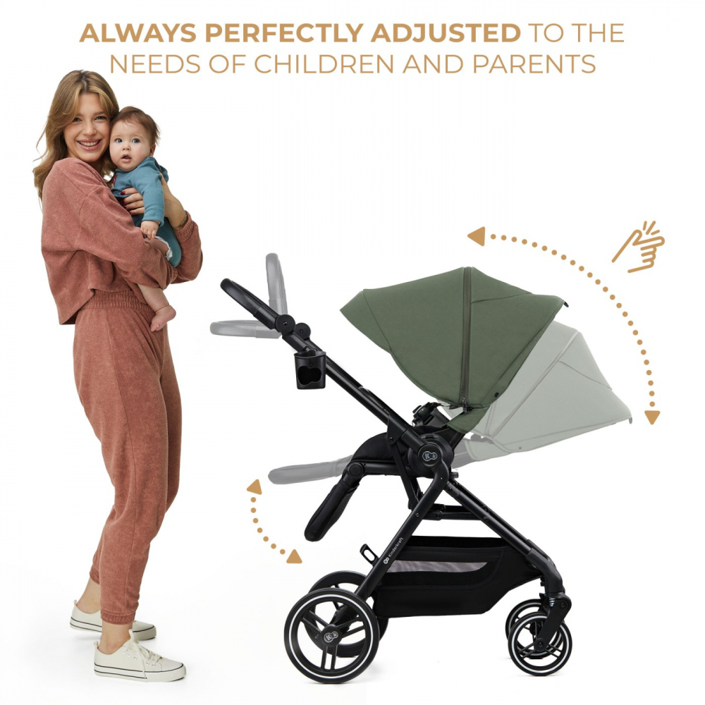 Carucior kinderkraft yoxi 3in1 (mink pro) mistic green, varsta de la 0 luni la 4 ani [11]