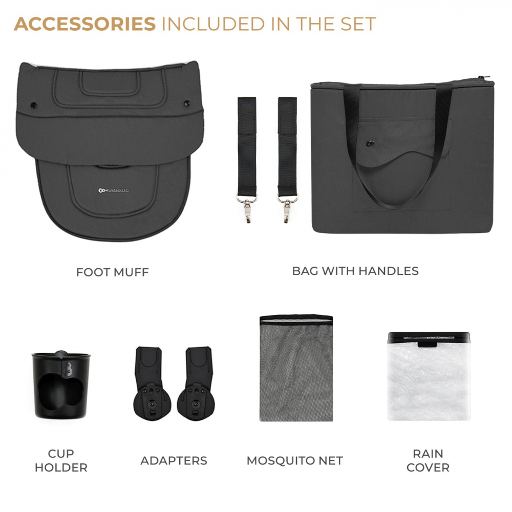 Carucior kinderkraft yoxi 3in1 (mink pro) moon grey, varsta de la 0 luni la 4 ani [11]