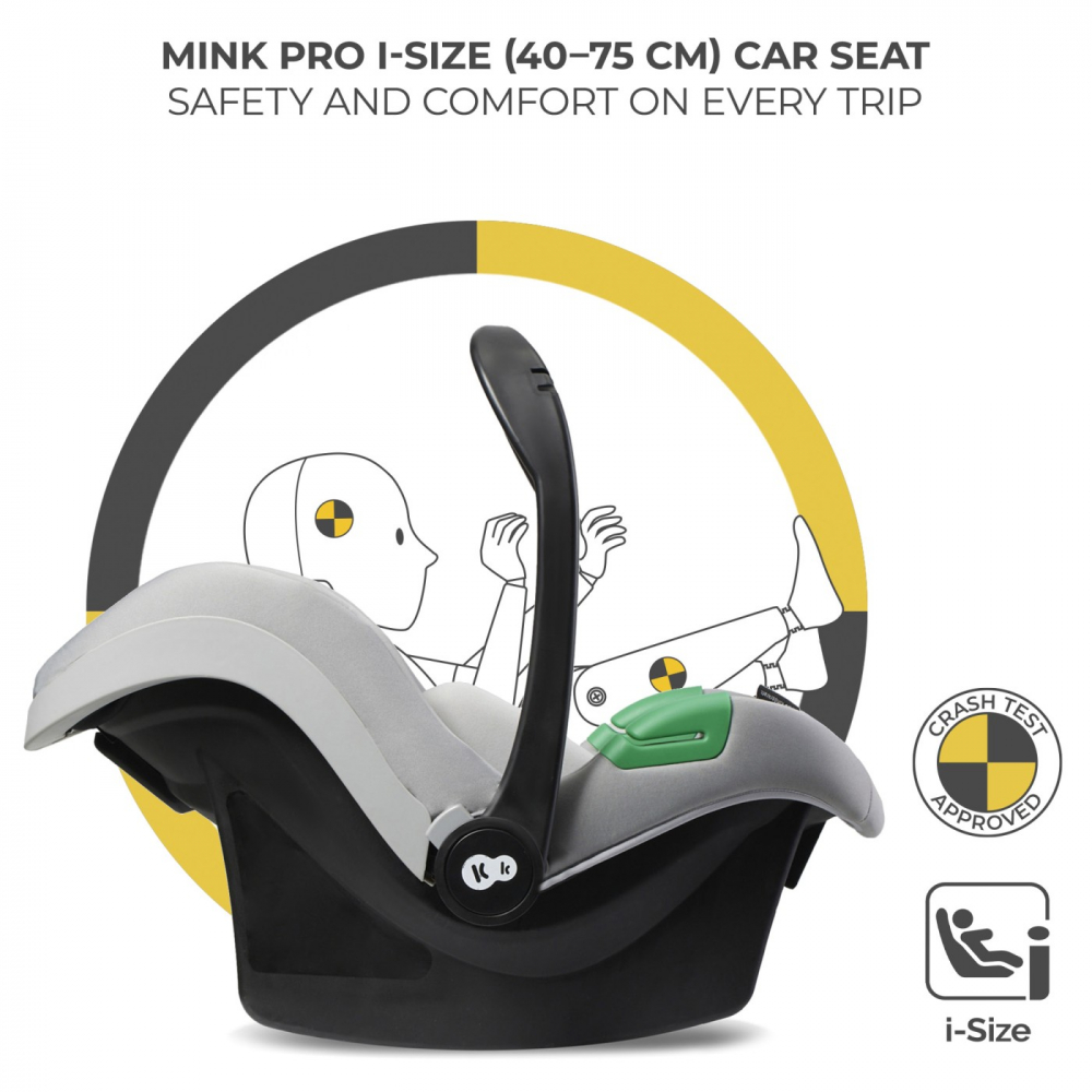 Carucior kinderkraft yoxi 3in1 (mink pro) moon grey, varsta de la 0 luni la 4 ani [13]