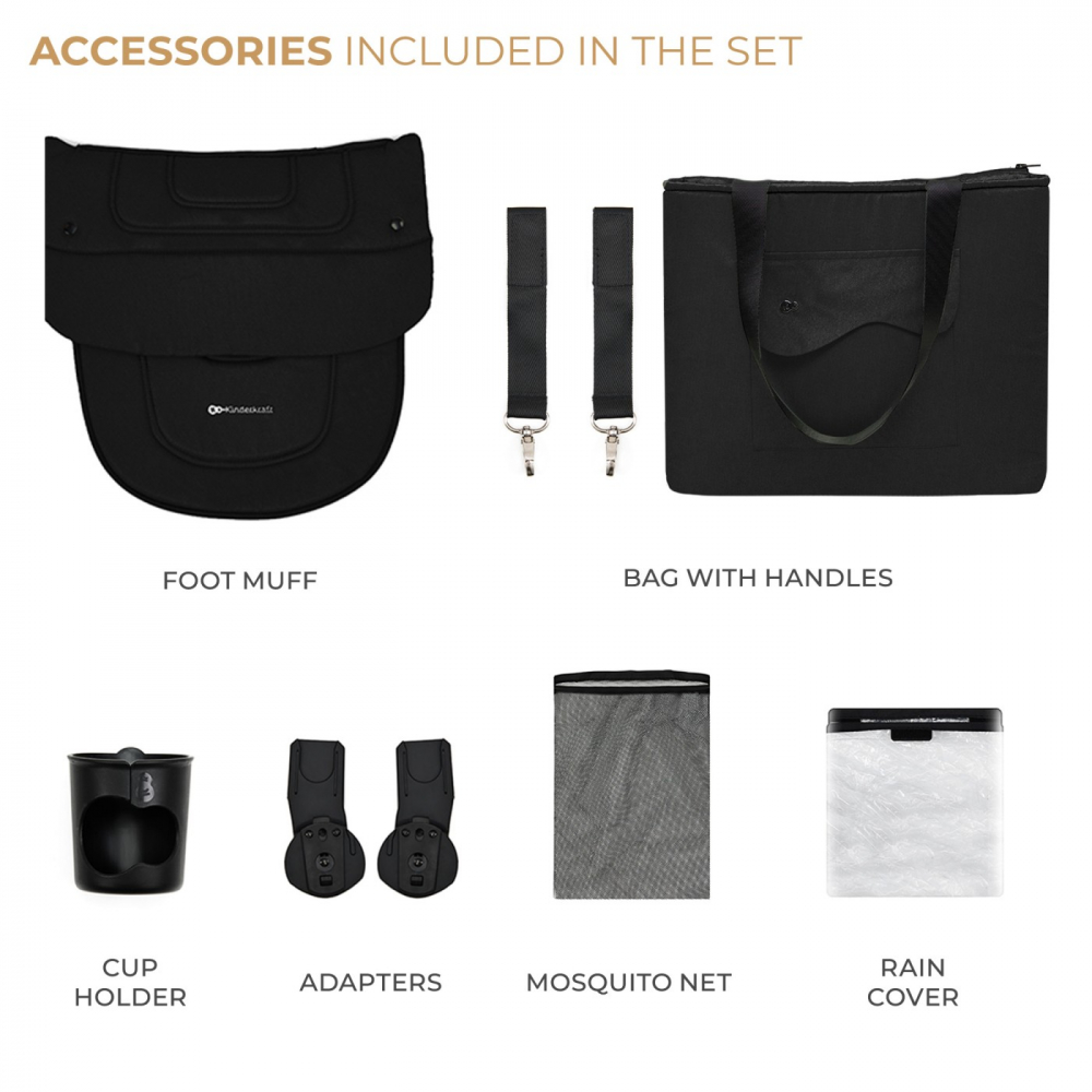 Carucior kinderkraft yoxi 3in1 (mink pro) pure black, varsta de la 0 luni la 4 ani [12]