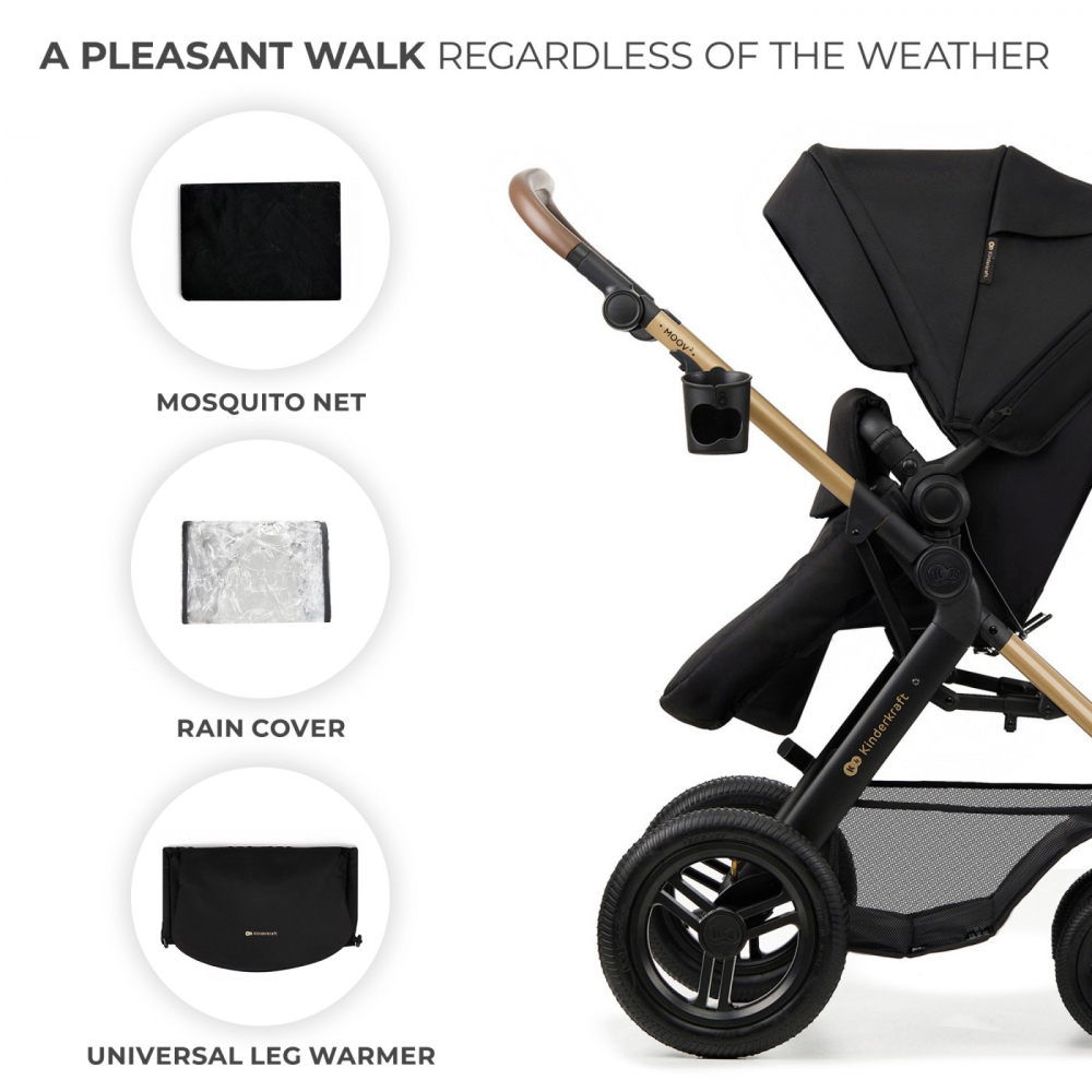 Carucior multifunctional kinderkraft moov 2 air 4in1 pure black, varsta de la 0 luni la 4 ani [10]
