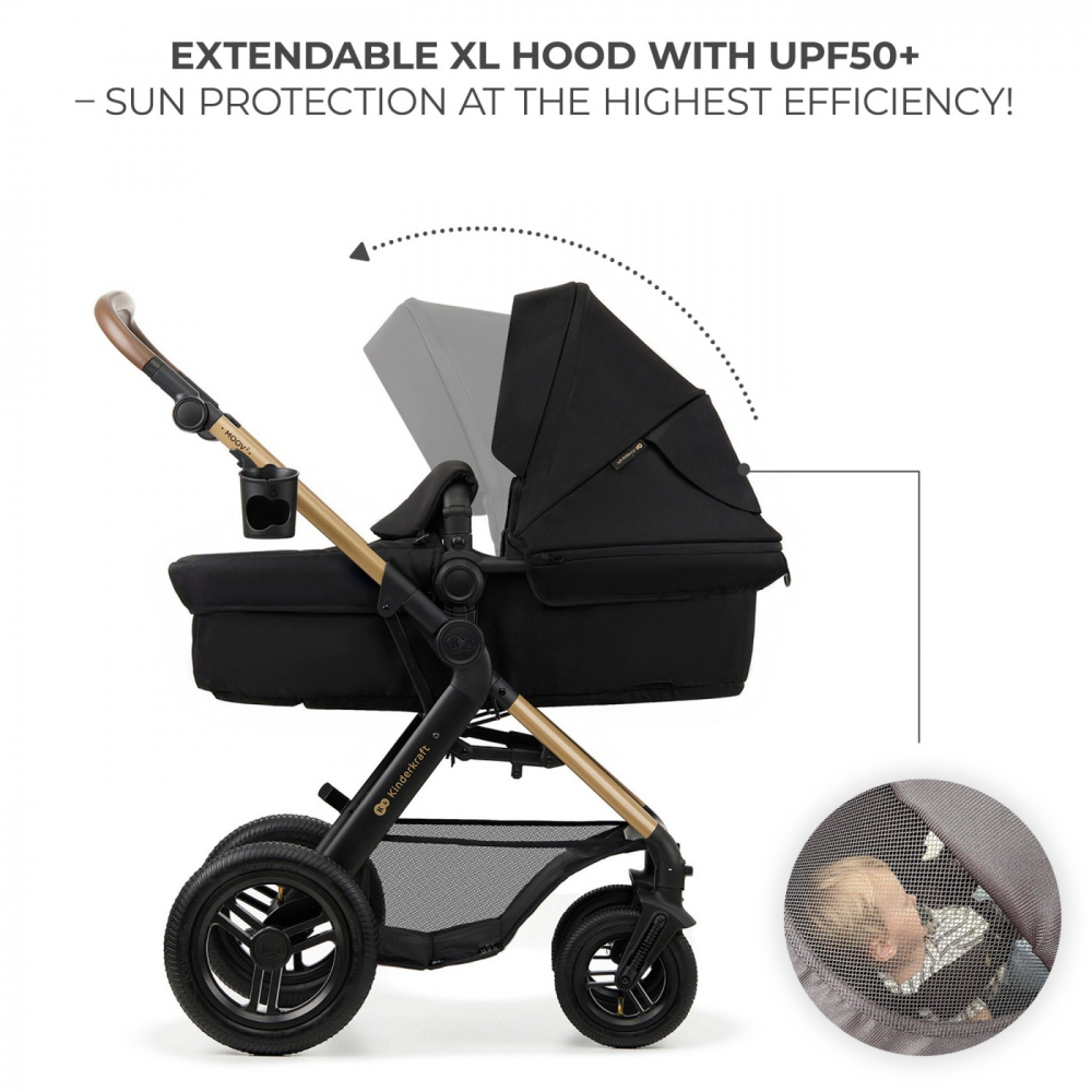 Carucior multifunctional kinderkraft moov 2 air 4in1 pure black, varsta de la 0 luni la 4 ani [9]