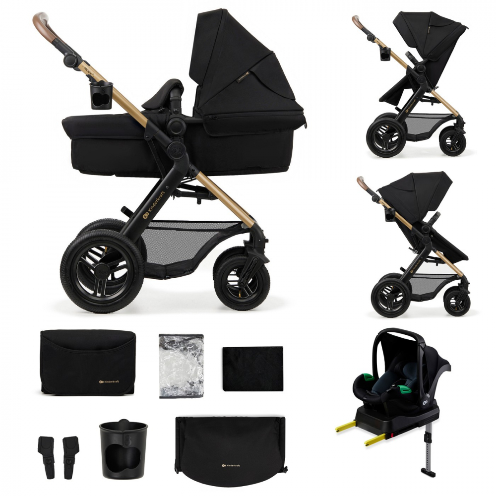 Carucior multifunctional kinderkraft moov 2 air 4in1 pure black, varsta de la 0 luni la 4 ani [1]