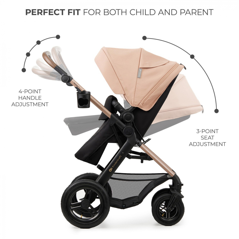 Carucior multifunctional kinderkraft moov 2 air 4in1 sand beige, varsta de la 0 luni la 4 ani [5]