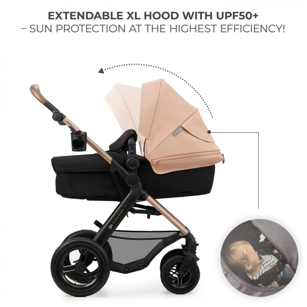 Carucior multifunctional kinderkraft moov 2 air 4in1 sand beige, varsta de la 0 luni la 4 ani [4]