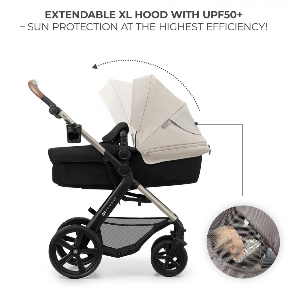 Carucior multifunctional kinderkraft moov 2 eva 4in1 moon grey, varsta de la 0 luni la 3 ani [6]