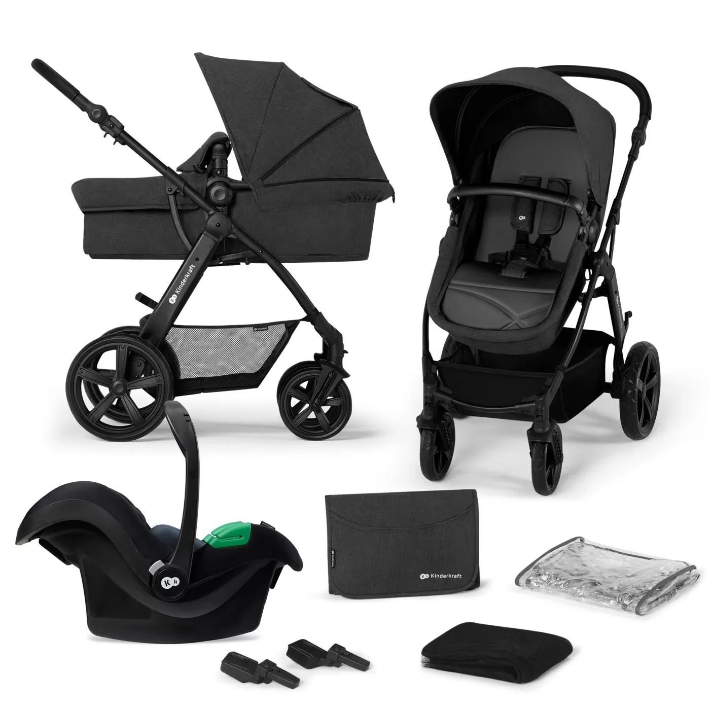 Carucior multifunctional kinderkraft moov, 3 in 1, black, varsta de la 0 luni la 5 ani [1]