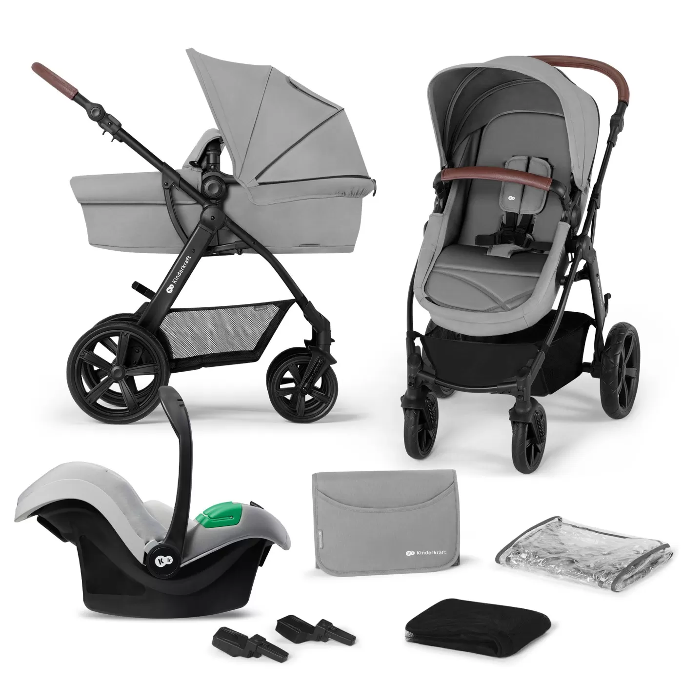 Carucior multifunctional kinderkraft moov, 3 in 1, grey, varsta de la 0 luni la 5 ani [1]