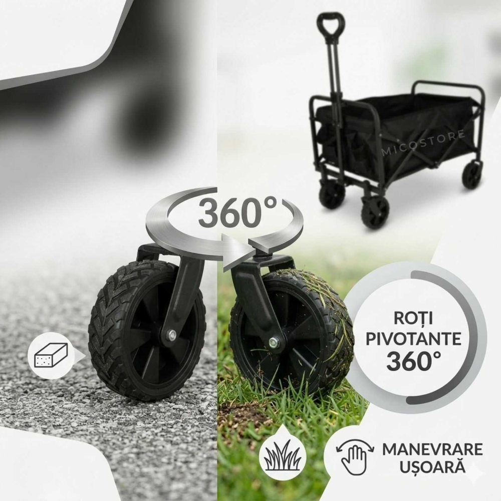 carucior transport pliabil, carucior plaja, carucior camping, carucior cumparaturi pliabil, carucior bagaje, carucior transport 100L [5]