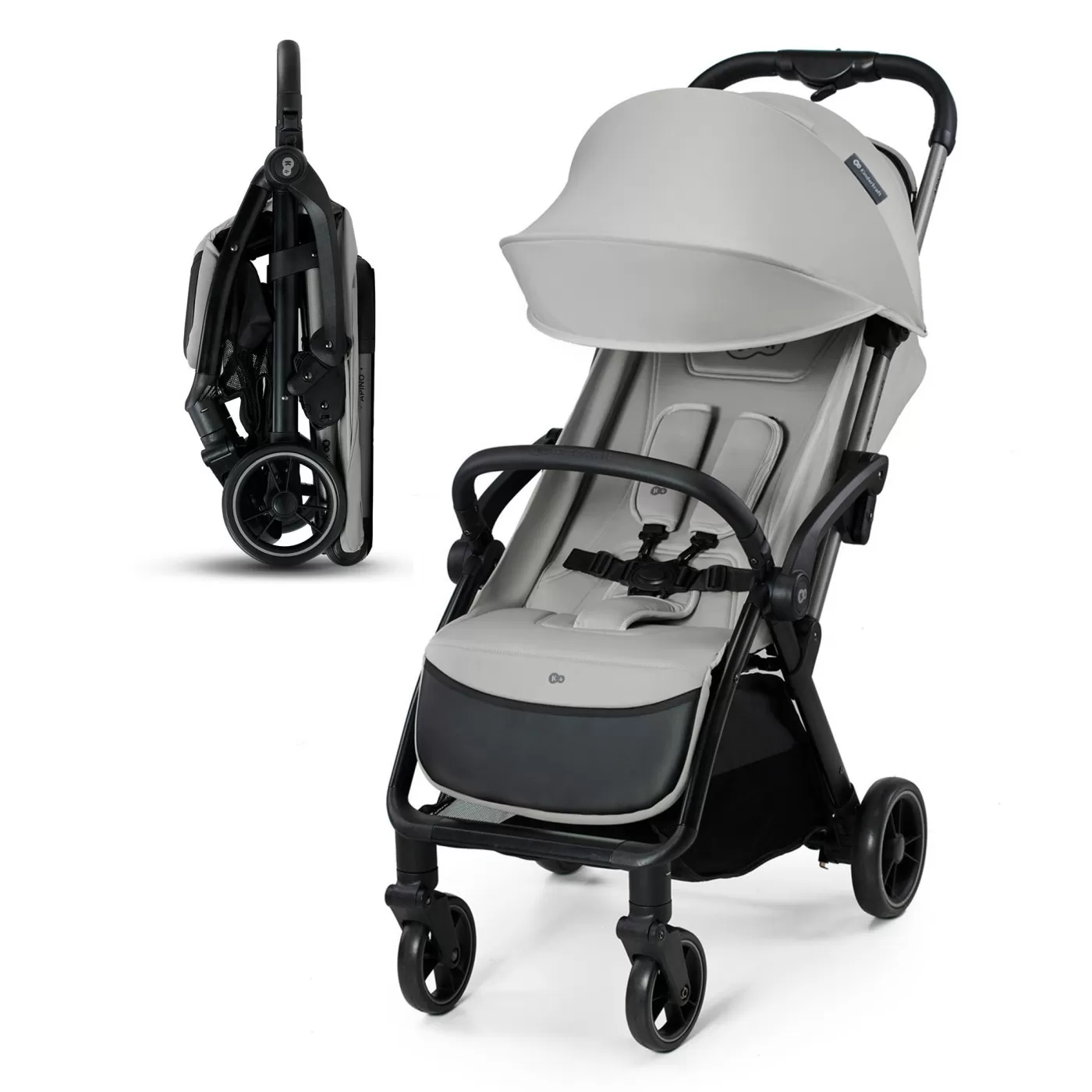 Carucior sport kinderkraft apino, 0-22 kg, dove grey, varsta de la 0 luni la 6 ani [8]