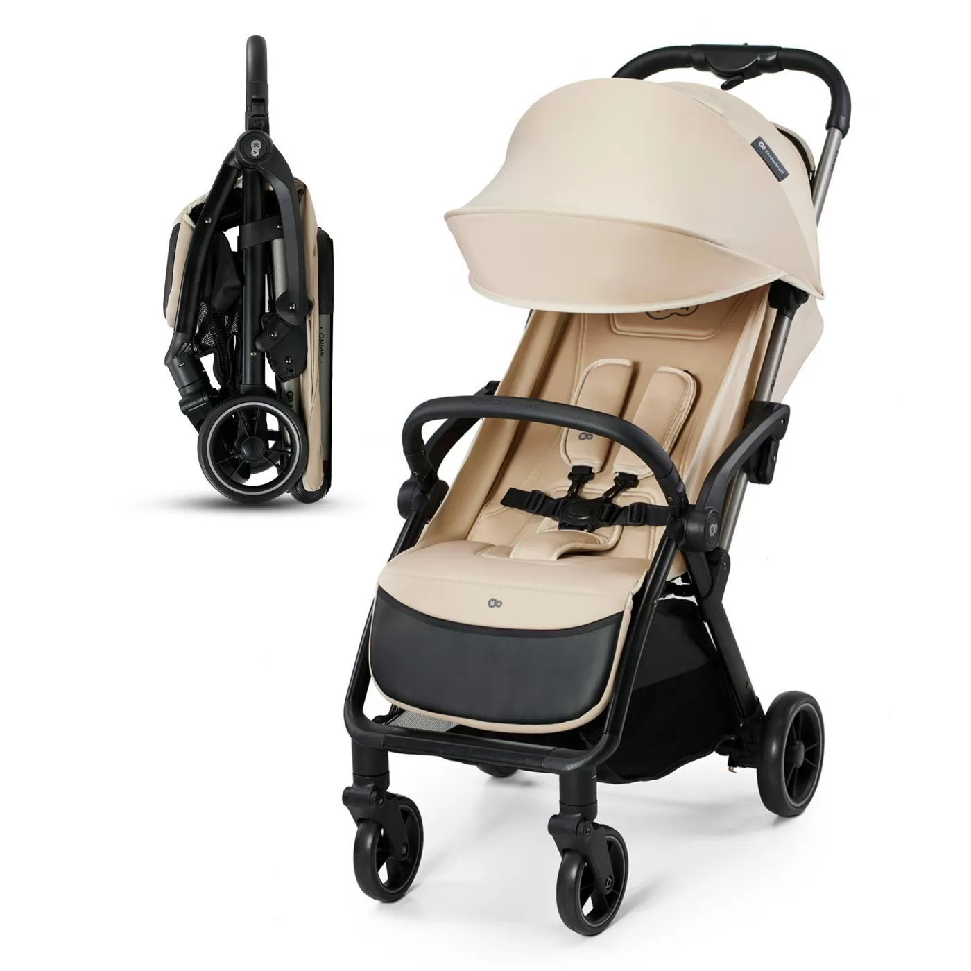 Carucior sport kinderkraft apino, 0-22 kg, dune beige, varsta de la 0 luni la 6 ani [8]