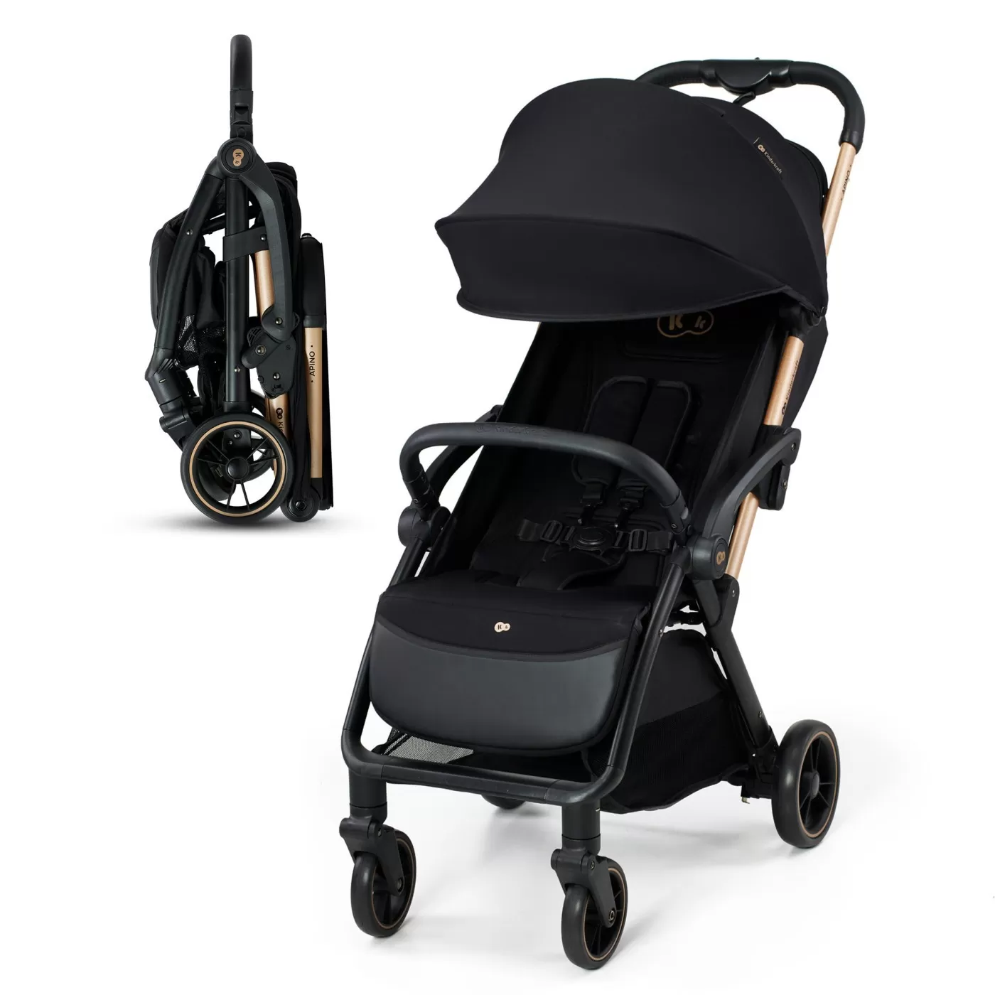 Carucior sport kinderkraft apino, 0-22 kg, raven black, varsta de la 0 luni la 6 ani [8]