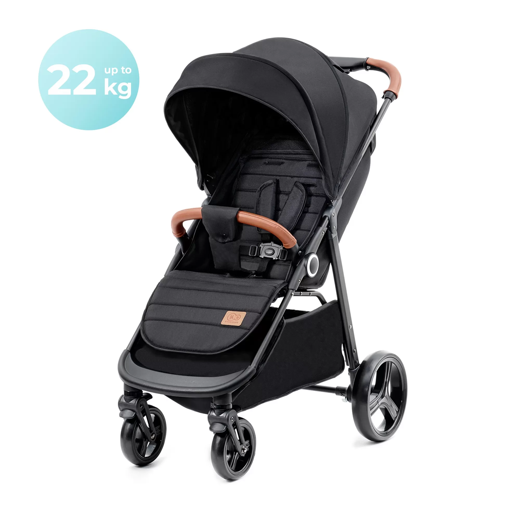 Carucior sport kinderkraft grande plus, black, varsta de la 0 luni la 5 ani [5]